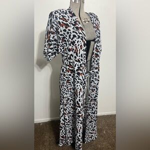 Time And Tru Women's Animal Print Kimono Short Sleeve Size 2x New With Tags